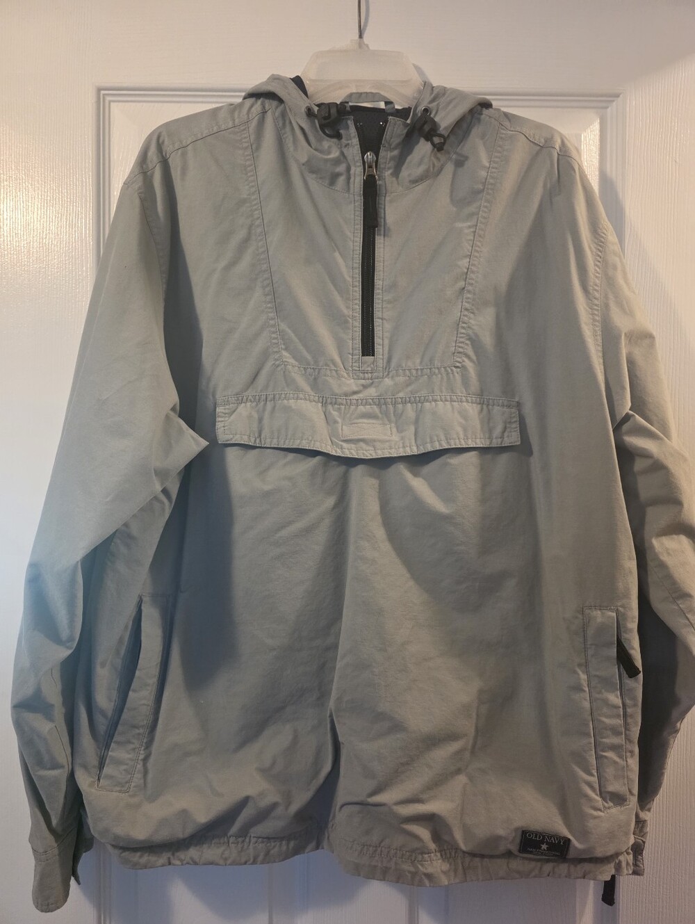 Old Navy Light Gray Pullover Windbreaker Anorak (Men's Size M)